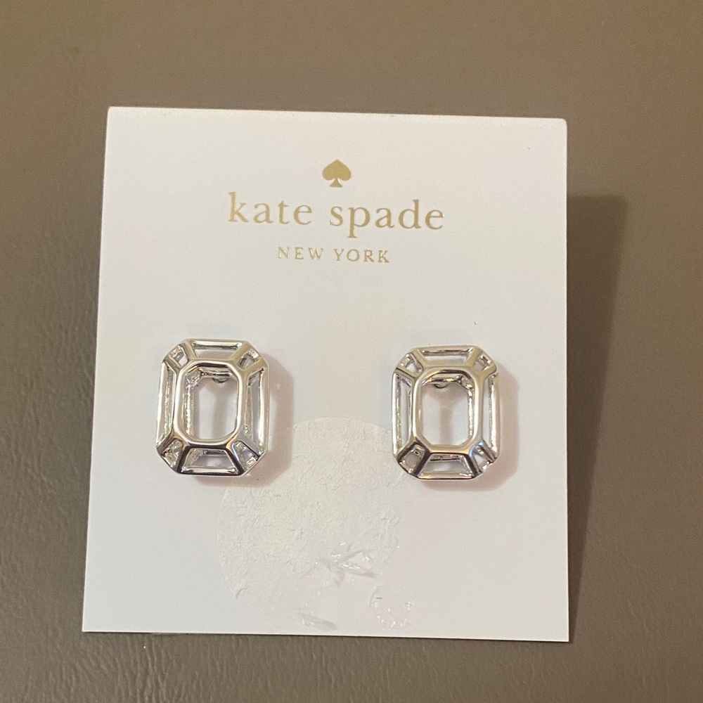 Kate Spade Silver Octagonal Stud Earrings
